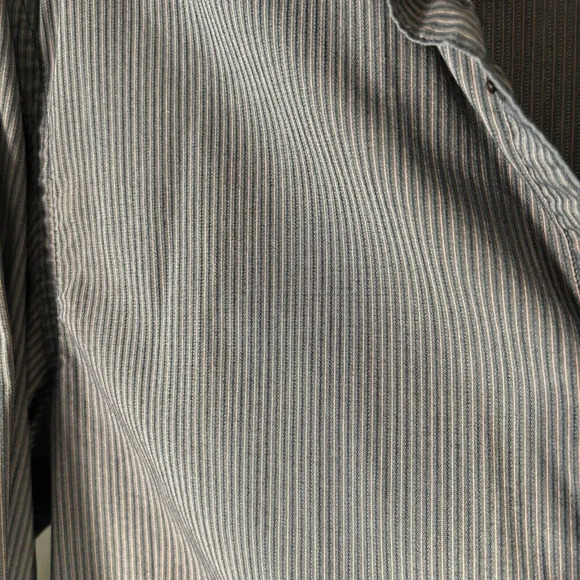Armani Exchange Dress Shirt Men's Medium Blue Pink Striped Snap Up Long Sleeve - Picture 6 of 9